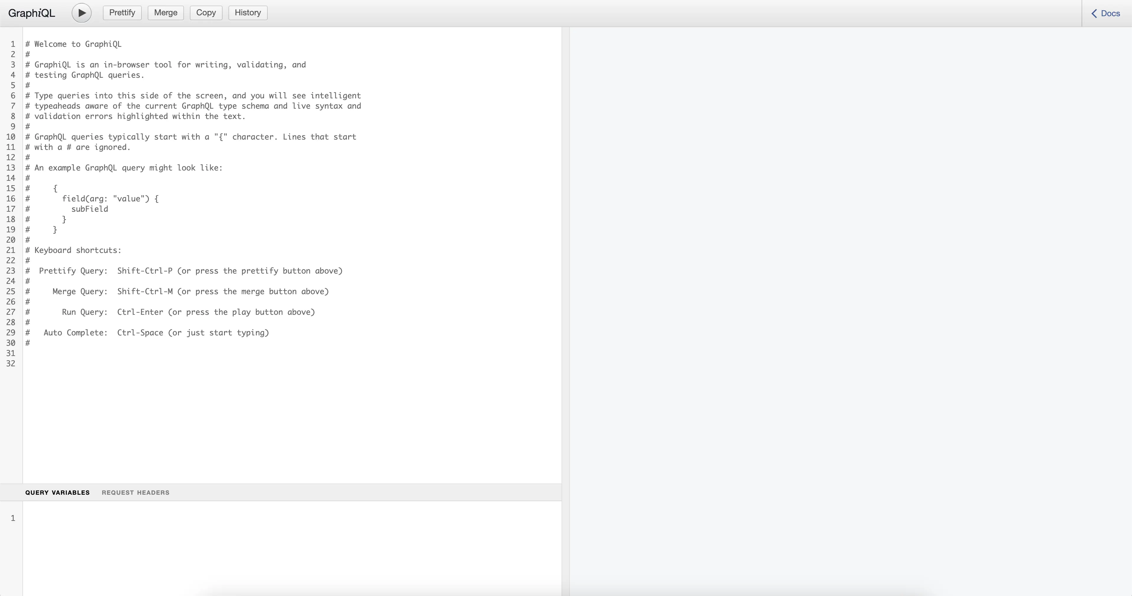 GraphQL main page