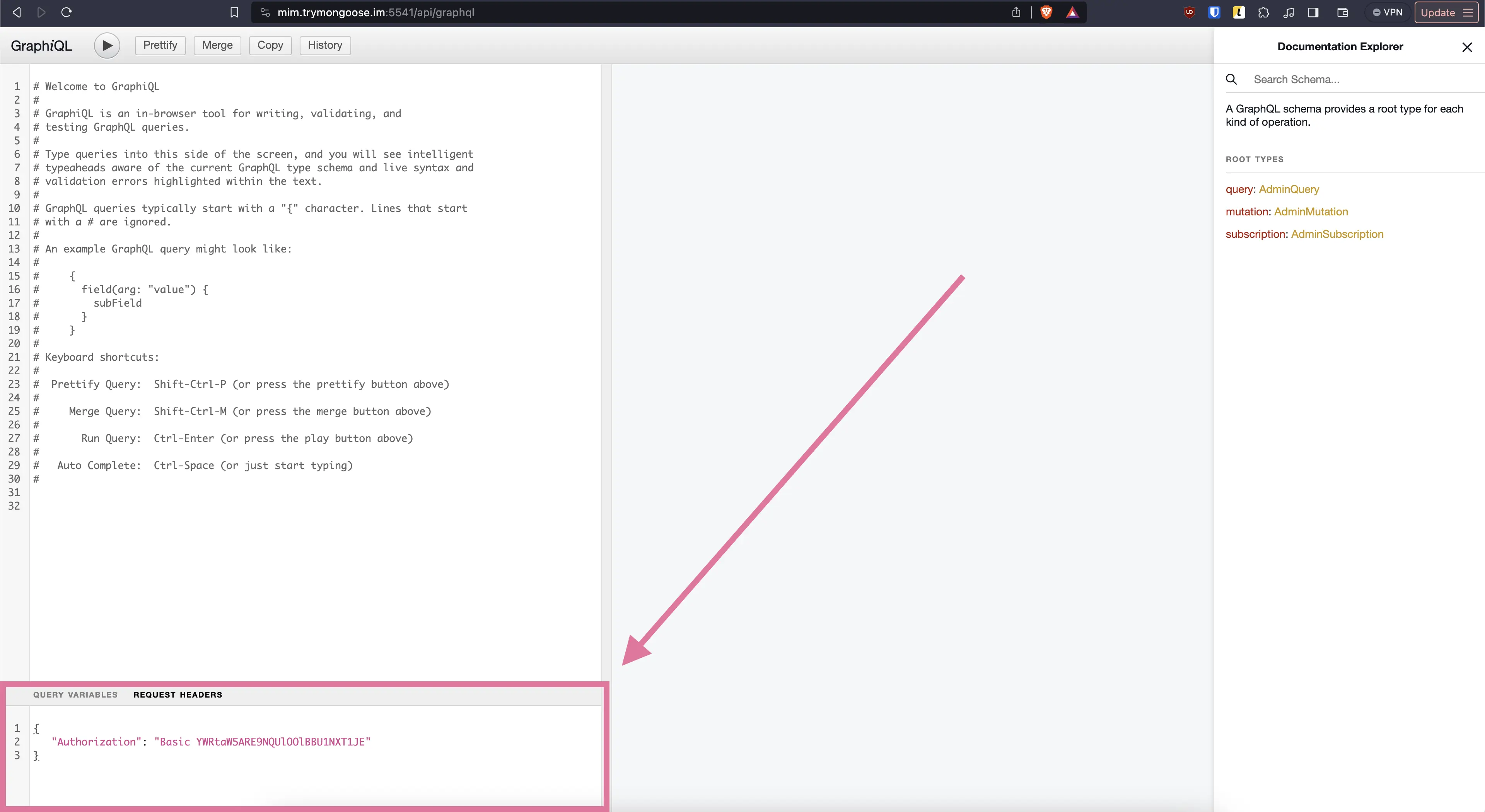 Authorization header example